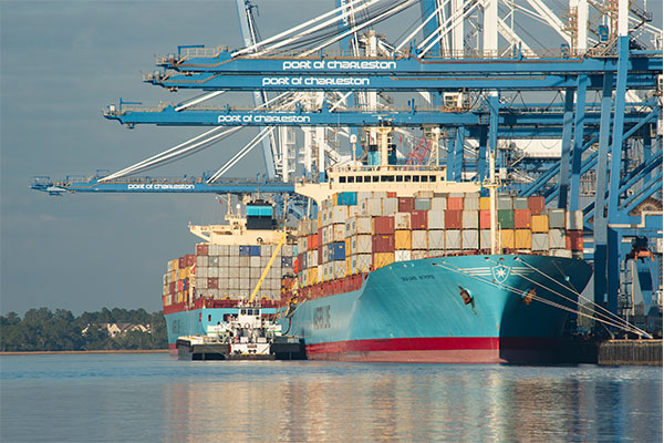Cargo ship at a doc