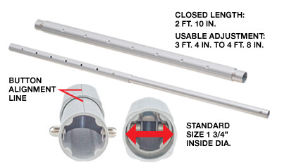 Stretcher Tube 3′ Aluminum
