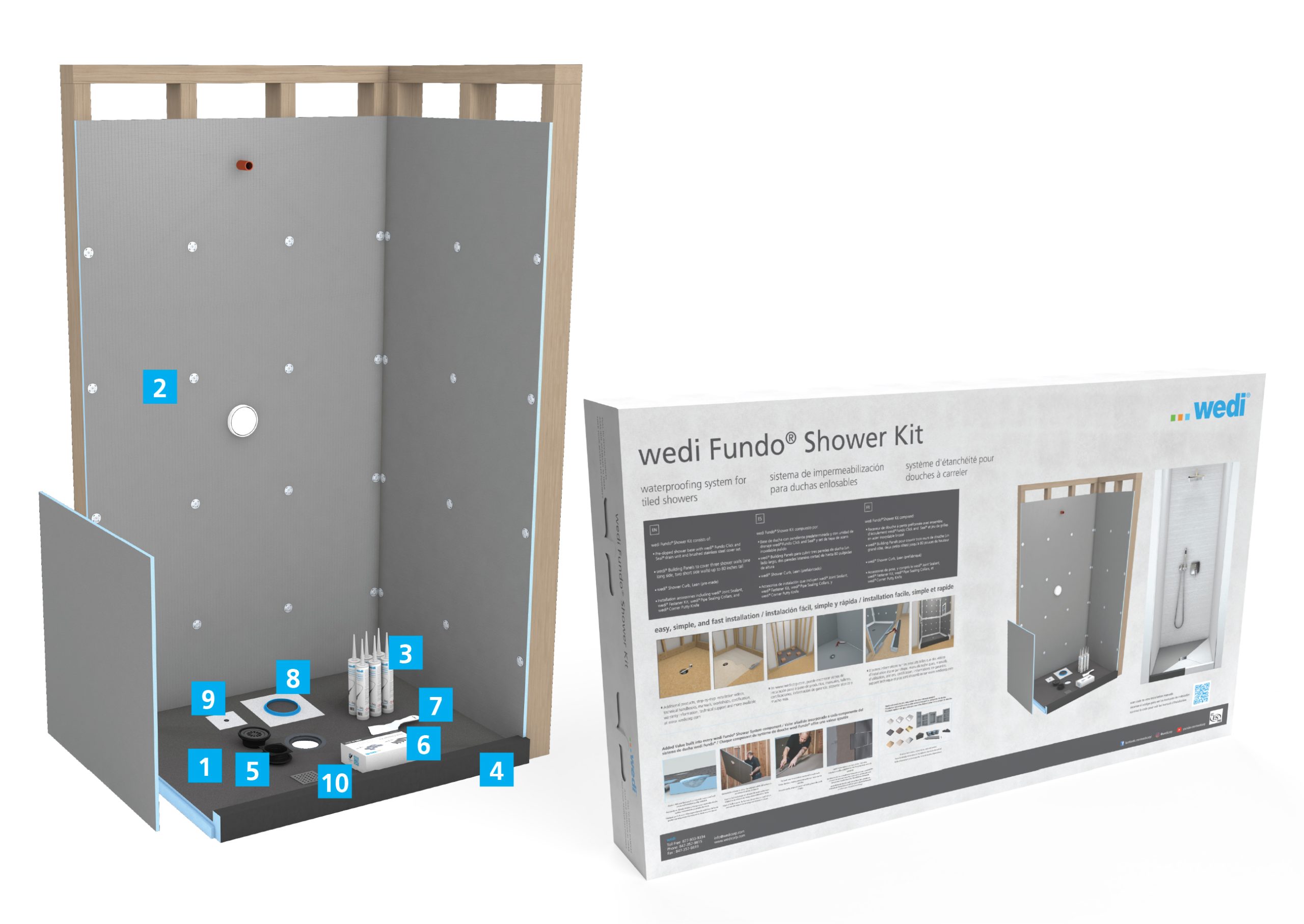 Complete Shower Kits 36″ x 60″