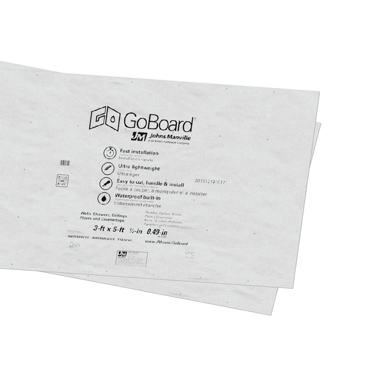 Tile Backer Board (1/2″x3’x5′)